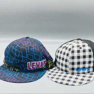 LEVI’S Baseball Hats Men Small Checkered Designed Lot of 2